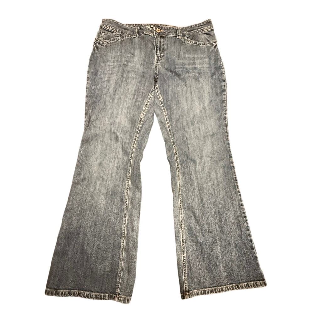 Cato Premium Women's Blue Flare Flap Pocket Denim Jeans Plus Size 18W